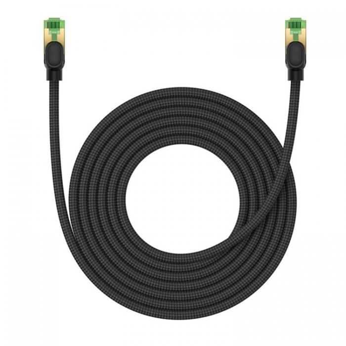 BASEUS - Baseus Ntverkskabel cat8 40Gbps 5m - Braided Svart