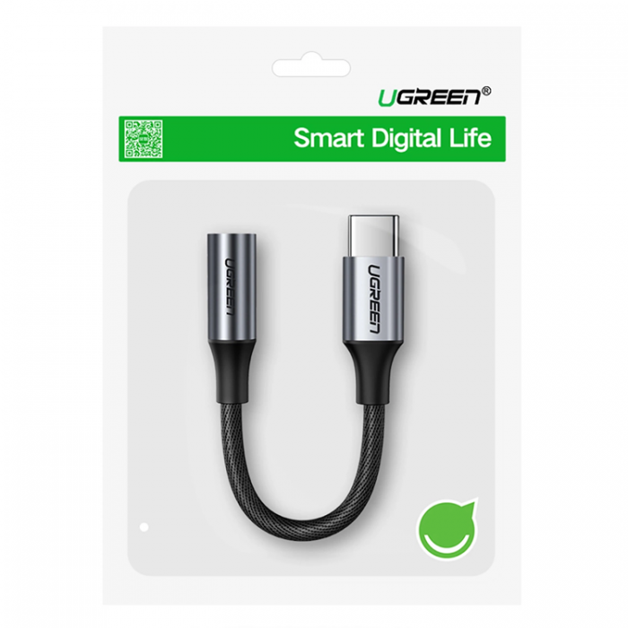 Ugreen - Ugreen Adapter USB-C till Audio Miniuttag 3.5 mm fr Hrlurar - Gr