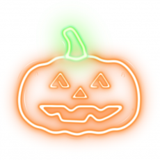 Neolia - Neolia LED Neon PLEXI PUMPKIN MED STAM NNE13 - Orange/Grön