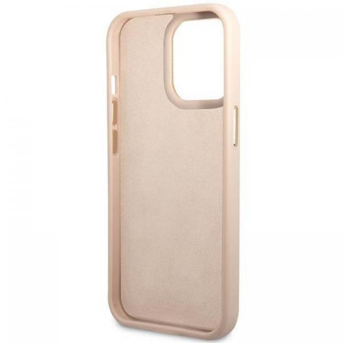 Guess - GUESS iPhone 14 Pro Skal Vintage Gold Logo - Rosa