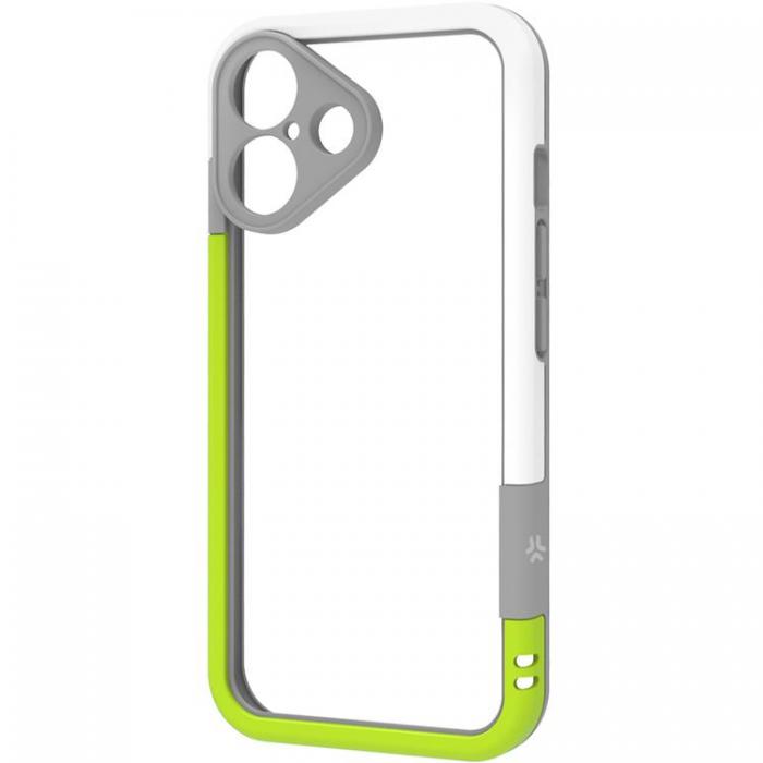 Celly - Celly iPhone 16 Mobilskal Bumper - Vit/Limegrn