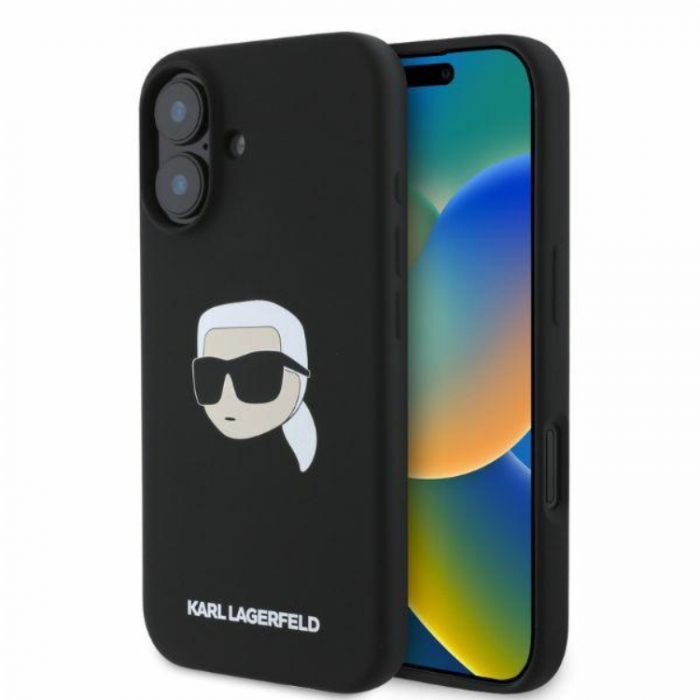 KARL LAGERFELD - KARL LAGERFELD iPhone 16 Mobilskal Magsafe Silikon Karl Head Print