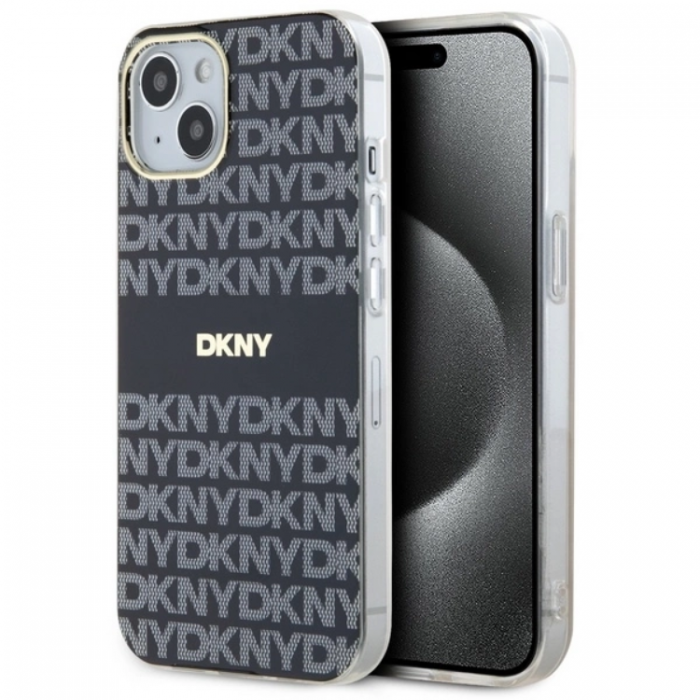 DKNY - DKNY iPhone 15/14 Plus Mobilskal Magsafe IML Mono & Stripe - Svart