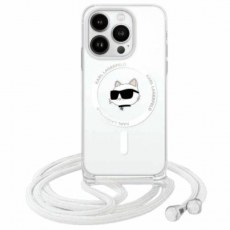 KARL LAGERFELD - Karl Lagerfeld iPhone 16 Mobilskal MagSafe IML Choupette Head & Cord