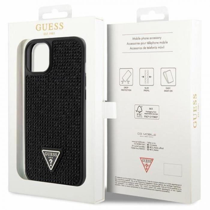 Guess - Guess iPhone 14 Mobilskal Rhinestone Triangle - Svart