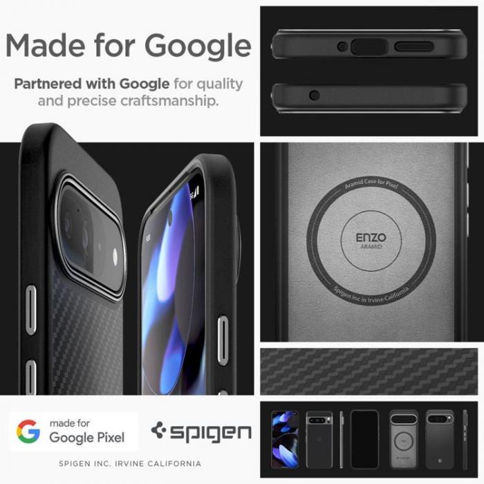 Spigen - Spigen Google Pixel 9 Pro XL Mobilskal ENZO Aramid - Svart