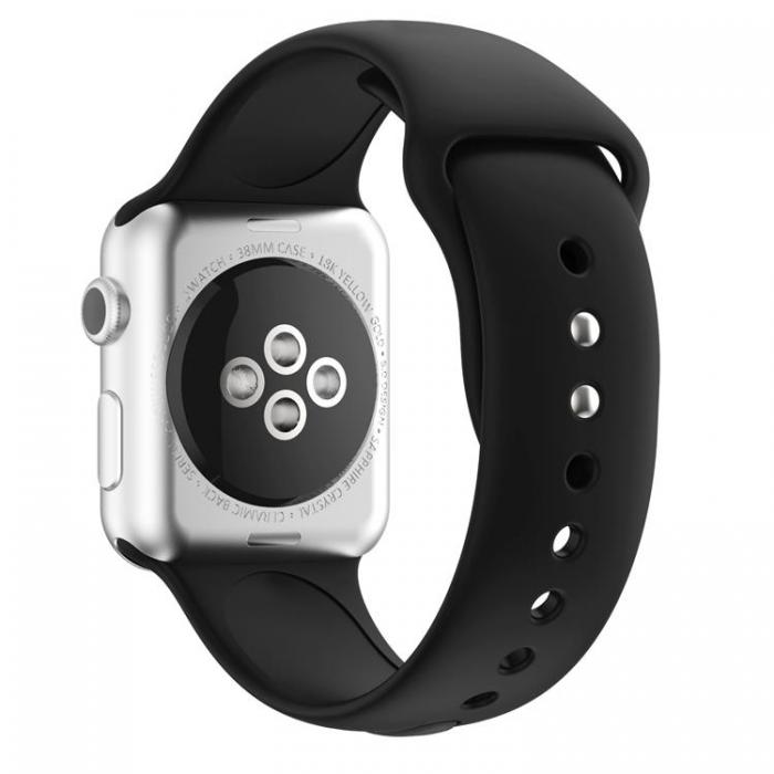 A-One Brand - Apple Watch 4/5/6/7/8/SE/Ultra (49/45/44/42mm) Band Rivet Silikon - Svart