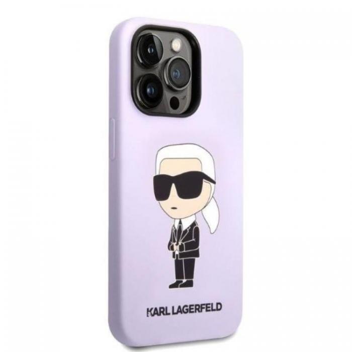 KARL LAGERFELD - Karl Lagerfeld iPhone 14 Pro Max Skal Silicone Ikonik - Lila