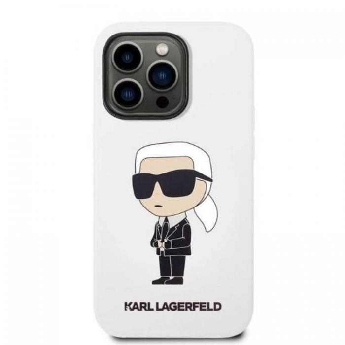 KARL LAGERFELD - Karl Lagerfeld iPhone 14 Pro Max Skal Silicone Ikonik - Vit