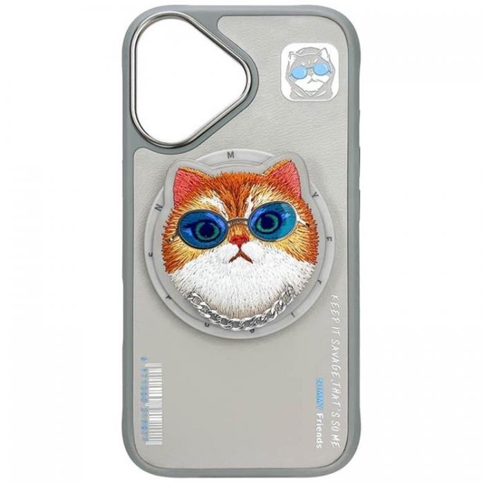 NIMMY - Nimmy iPhone 16 Mobilskal MagSafe Glasses Cool Cat - Gr