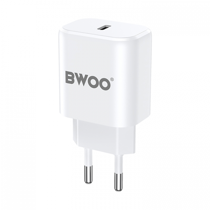 BWOO - BWOO Vggladdare 20W USB-C BO-CDA105 - Vit