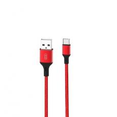 XO - XO USB-C till USB-A kabel 1m 2.4A - Röd