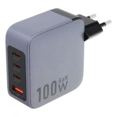 Forcell - Forcell F-Energy GaN Väggladdare 100W 3xUSB-C 1xUSB-A - Grå