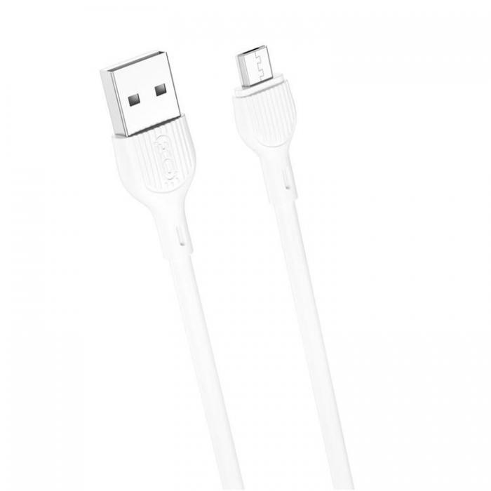 XO - XO USB Till MicroUSB 2m Kabel 2.1A NB200 - Vit