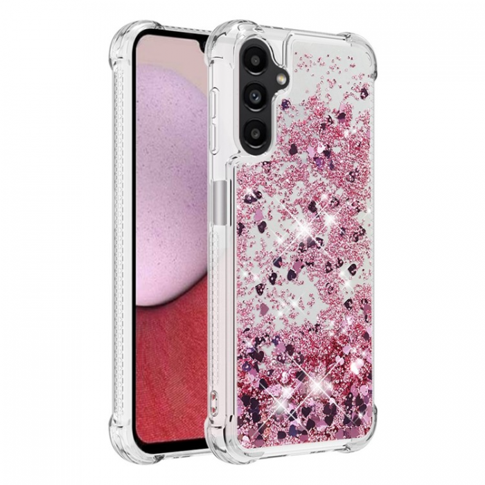 A-One Brand - Galaxy A14 5G/4G Mobilskal YB Quicksand Glitter TPU - Rosa Guld