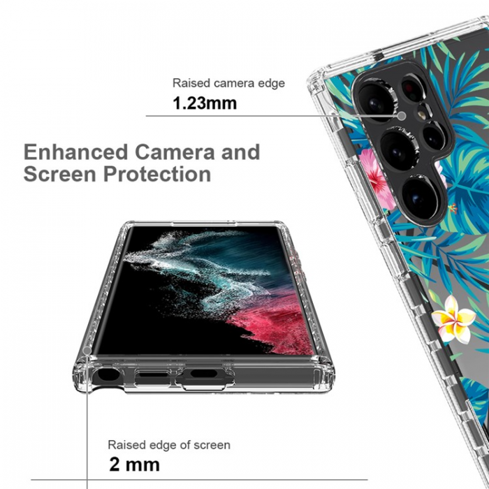 A-One Brand - Galaxy S23 Ultra Skal Pattern Printing - Plantain Leaf