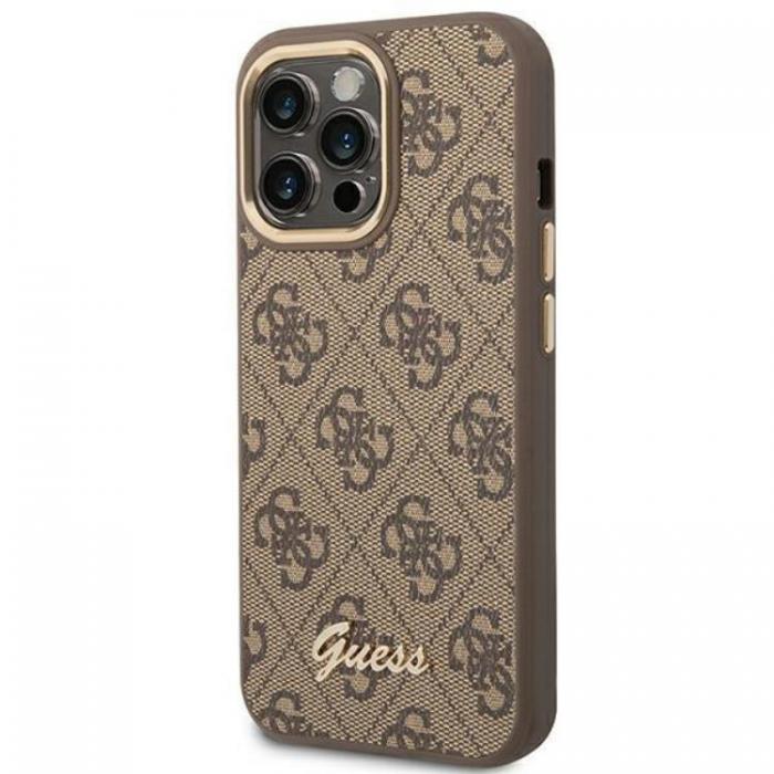 Guess - GUESS iPhone 14 Pro Max Skal Vintage Gold Logo - Brun