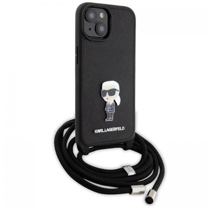 KARL LAGERFELD - KARL LAGERFELD iPhone 15 Halsbandsskal Monogram Metal Pin - Svart