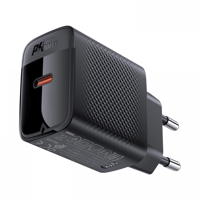 Acefast - Acefast A82 Snabbladdare 20W GaN USB-C PD - Svart