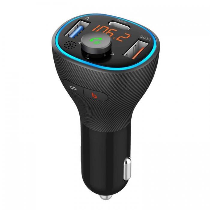 A-One Brand - FM MP3-Sndare Bluetooth 5.0 + USB A QC3.0 + Typ C 30W ART FM-73 ART