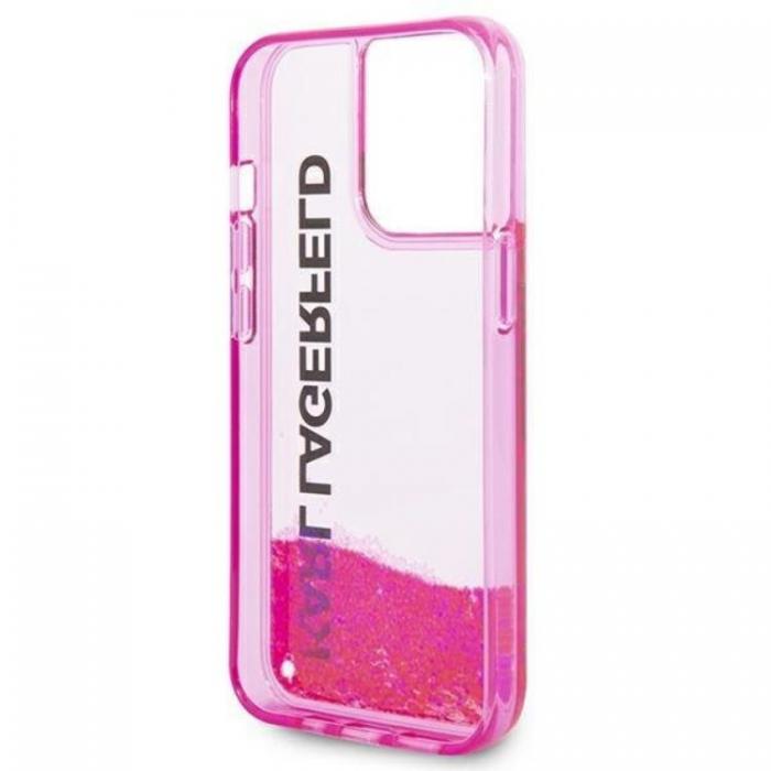 KARL LAGERFELD - Karl Lagerfeld iPhone 14 Pro Max Skal Liquid Glitter Elong - Rosa