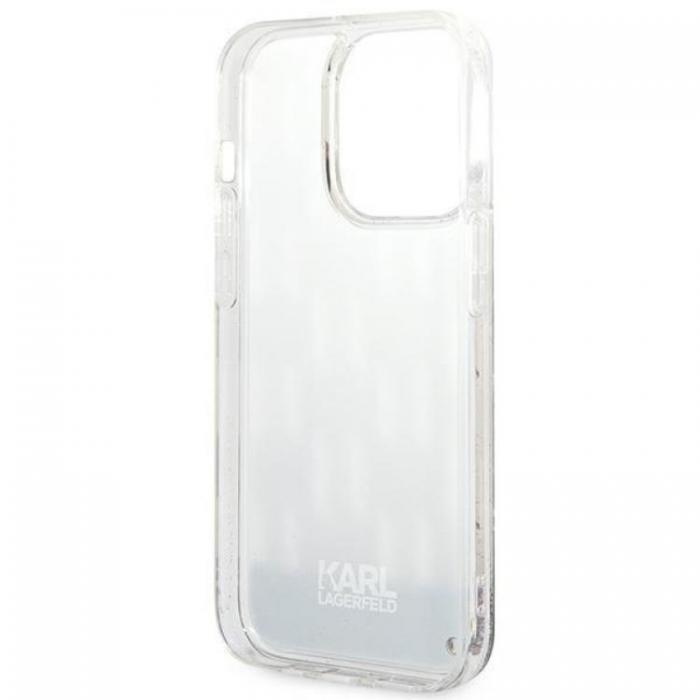 KARL LAGERFELD - Karl Lagerfeld iPhone 14 Pro Skal Liquid Glitter Monogram - Silver