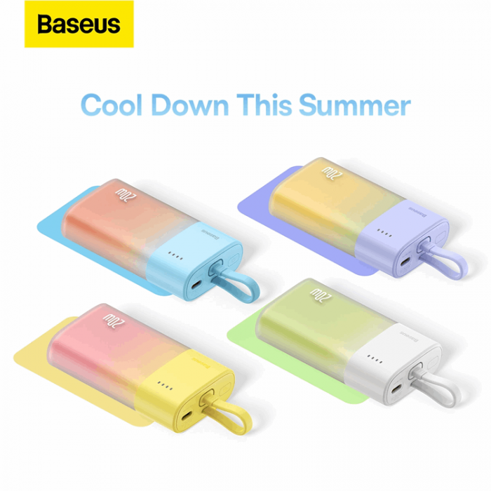 BASEUS - Baseus Powerbank 5200mAh Popsicle 20W - Vit/Grn