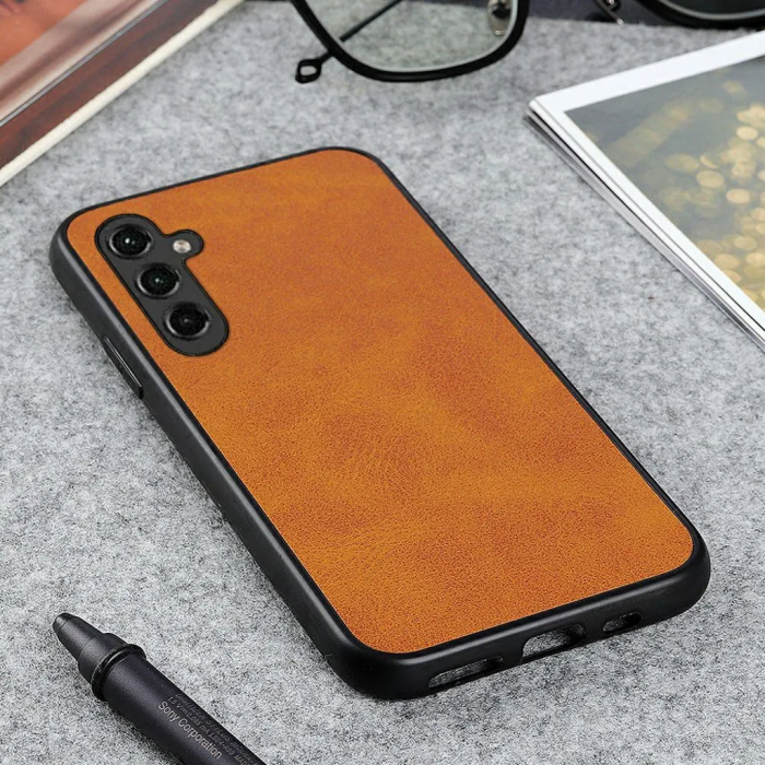 Taltech - Galaxy A14 5G/4G Mobilskal Cowhide Texture - Brun