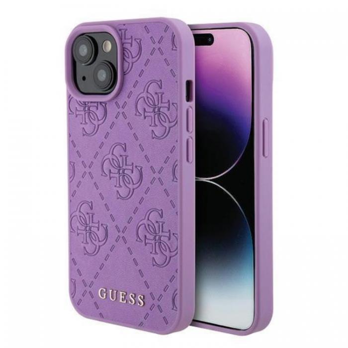 Guess - Guess iPhone 15 Mobilskal Stamped - Lila