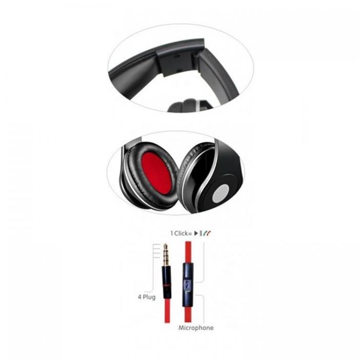 Rebeltec - Rebeltec Over-Ear Hrlurar Trdbundna AUDIOFEEL2 - Rd