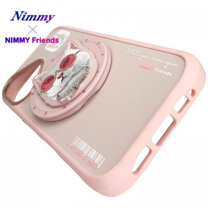 NIMMY - Nimmy iPhone 16 Mobilskal MagSafe Glasses Cool Cat - Rosa