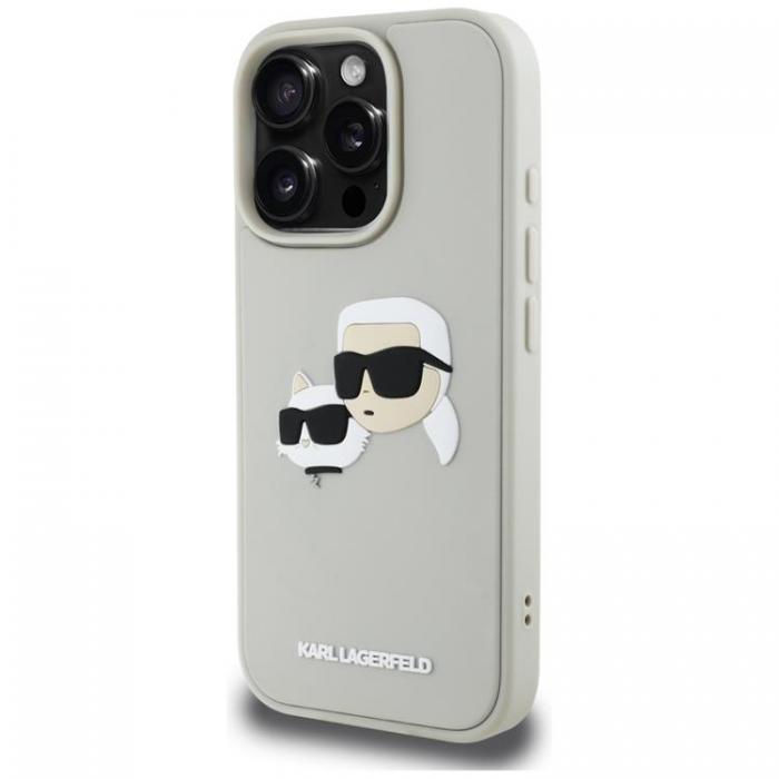 KARL LAGERFELD - Karl Lagerfeld iPhone 16 Pro Max Mobilskal 3D Rubber Double Heads - Beige