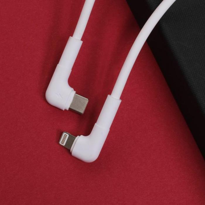 Maxlife - Maxlife VinkelUSB-C till Lightning kabel 1m 27W MXUC-09 - Vit