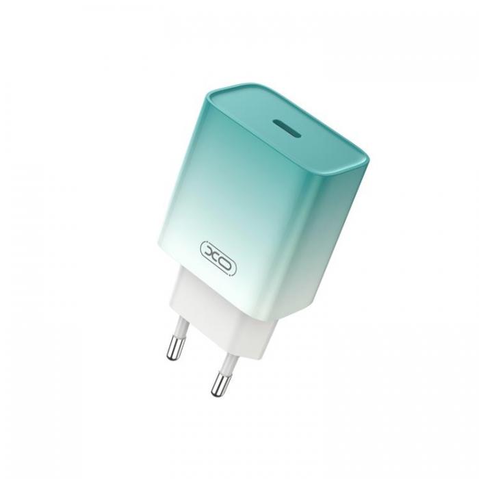 XO - XO Snabbladdare 30W USB-C med Lightning Kabel CE18 PD Bl/Vit