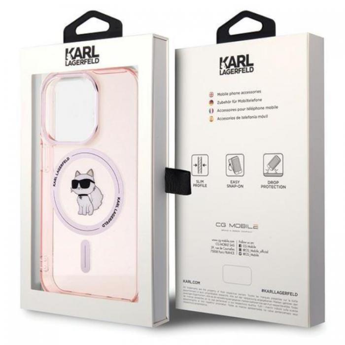 KARL LAGERFELD - KARL LAGERFELD iPhone 15 Pro Max Mobilskal Magsafe IML - Rosa