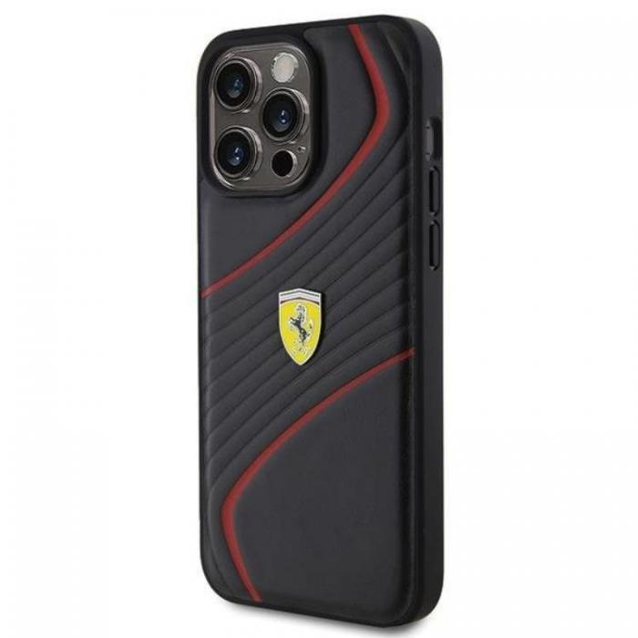 Ferrari - Ferrari iPhone 15 Pro Mobilskal Twist Metal Logo - Svart