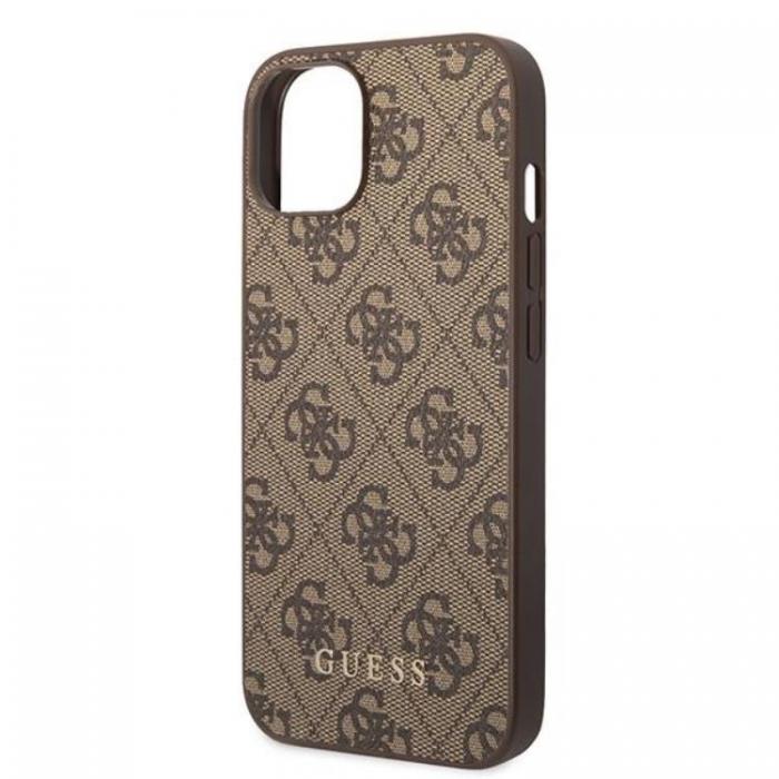 Guess - Guess iPhone 15 Plus Mobilskal Metall Gold Logo - Brun