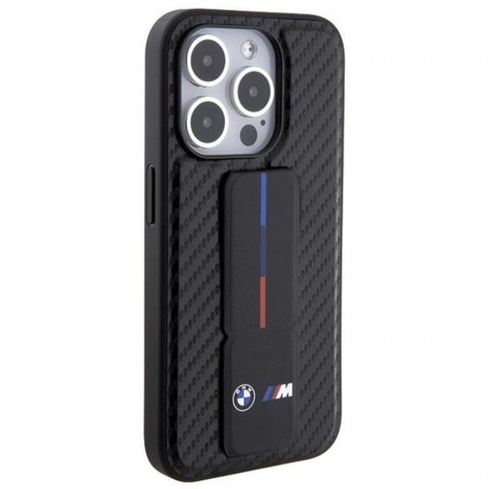 BMW - BMW iPhone 15 Pro Mobilskal Grip Stand Smooth & Carbon - Svart