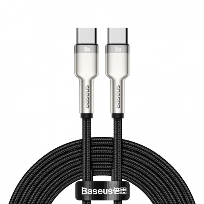 BASEUS - Baseus USB-C till USB-C kabel Cafule Series Metal 100W 5A 2m