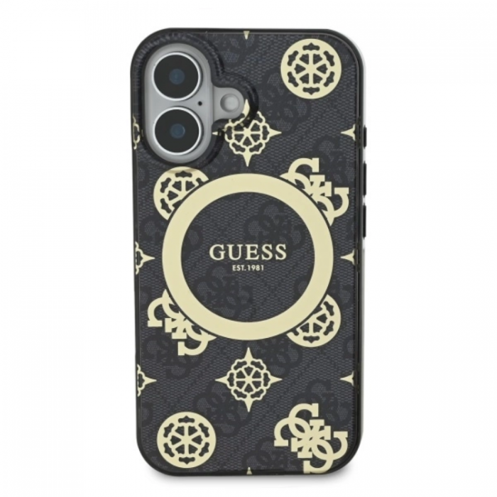 Guess - Guess iPhone 16 Mobilskal MagSafe IML Peony On 4G - Svart