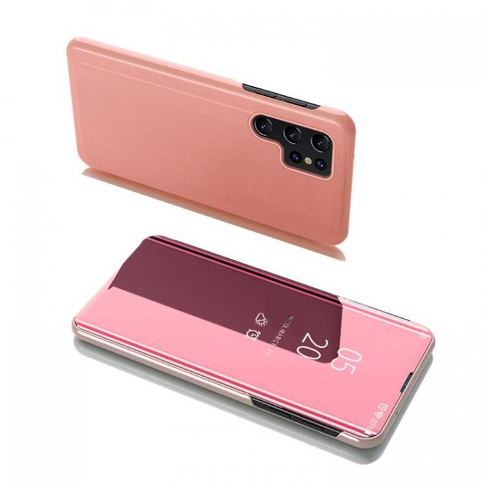 OEM - Clear View Flip Skal Galaxy S22 Ultra - Rosa