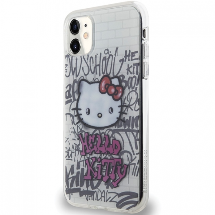 Hello Kitty - Hello Kitty iPhone 11/Xr Mobilskal Kitty On Bricks Graffiti - Vit