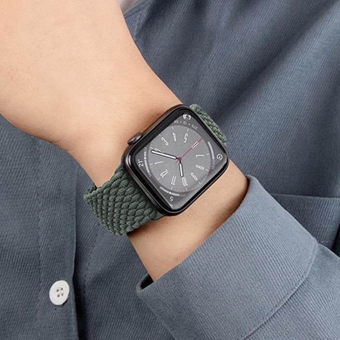 Forcell - Forcell Apple Watch (38/40/41mm) Armband Magnetic Nylon - Olive