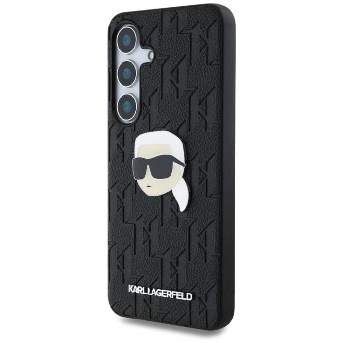 KARL LAGERFELD - Karl Lagerfeld Galaxy S25 Plus Mobilskal Lder Monogram Karl Head - Svart