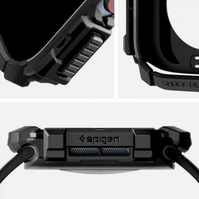 Spigen - Spigen Apple Watch 10 (46mm) Skal Rugged Armor - Matte Black