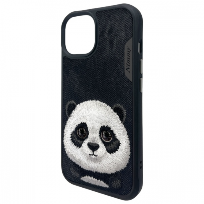 NIMMY - Nimmy iPhone 15 Mobilskal Big Eyed Pet 2.0 Panda - Svart