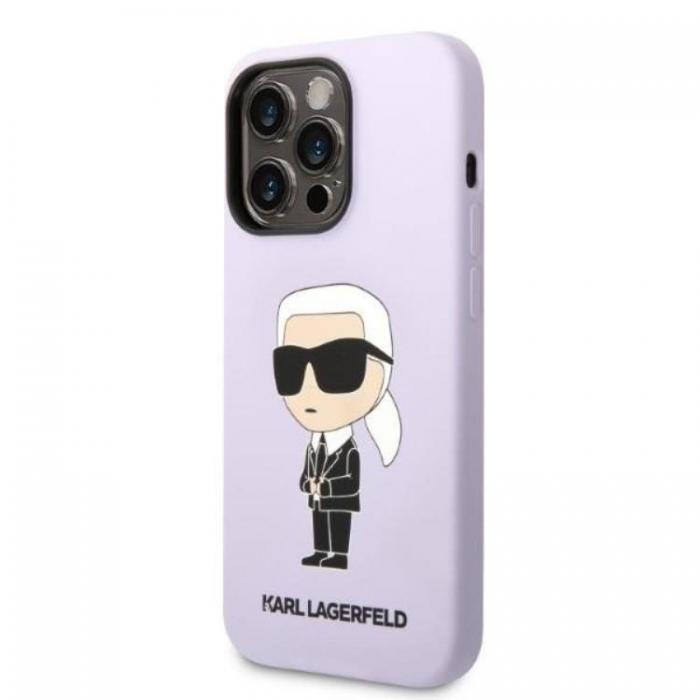 KARL LAGERFELD - Karl Lagerfeld iPhone 14 Pro Max Skal Silicone Ikonik - Lila