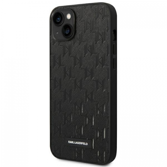 KARL LAGERFELD - Karl Lagerfeld iPhone 14 Plus Skal Saffiano Mono Metal Logo - Svart