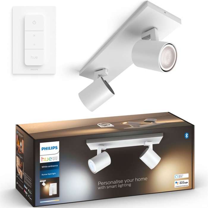 Philips - Philips Hue Runner White Ambiance 2 spot 800 lm - Vit