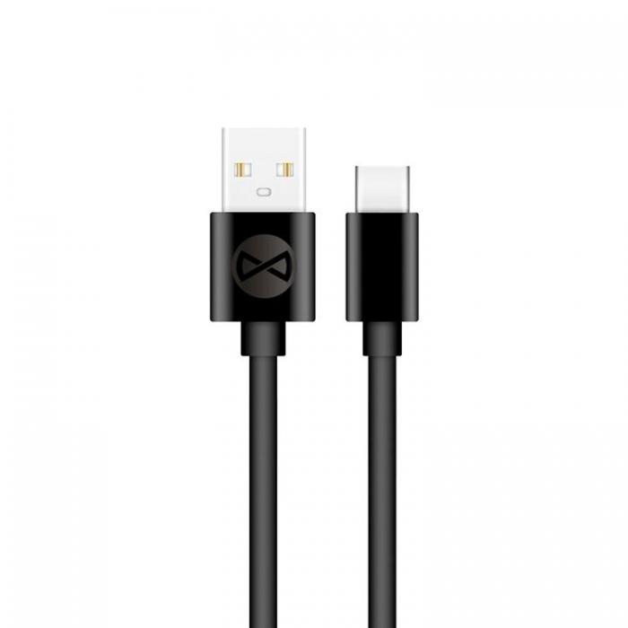 Forever - Forever USB-C till USB-A kabel 1m 3A - Svart